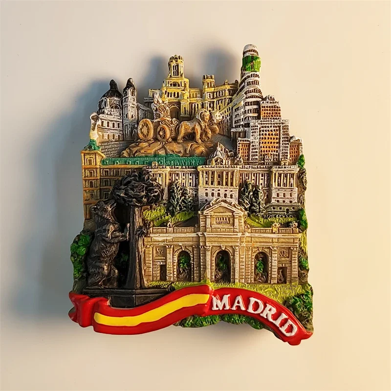 

Spain Madrid Resin Painting 3D Stereoscopic Craft Travel Commemoration Home Decoration Funny Refrigerator Magnet