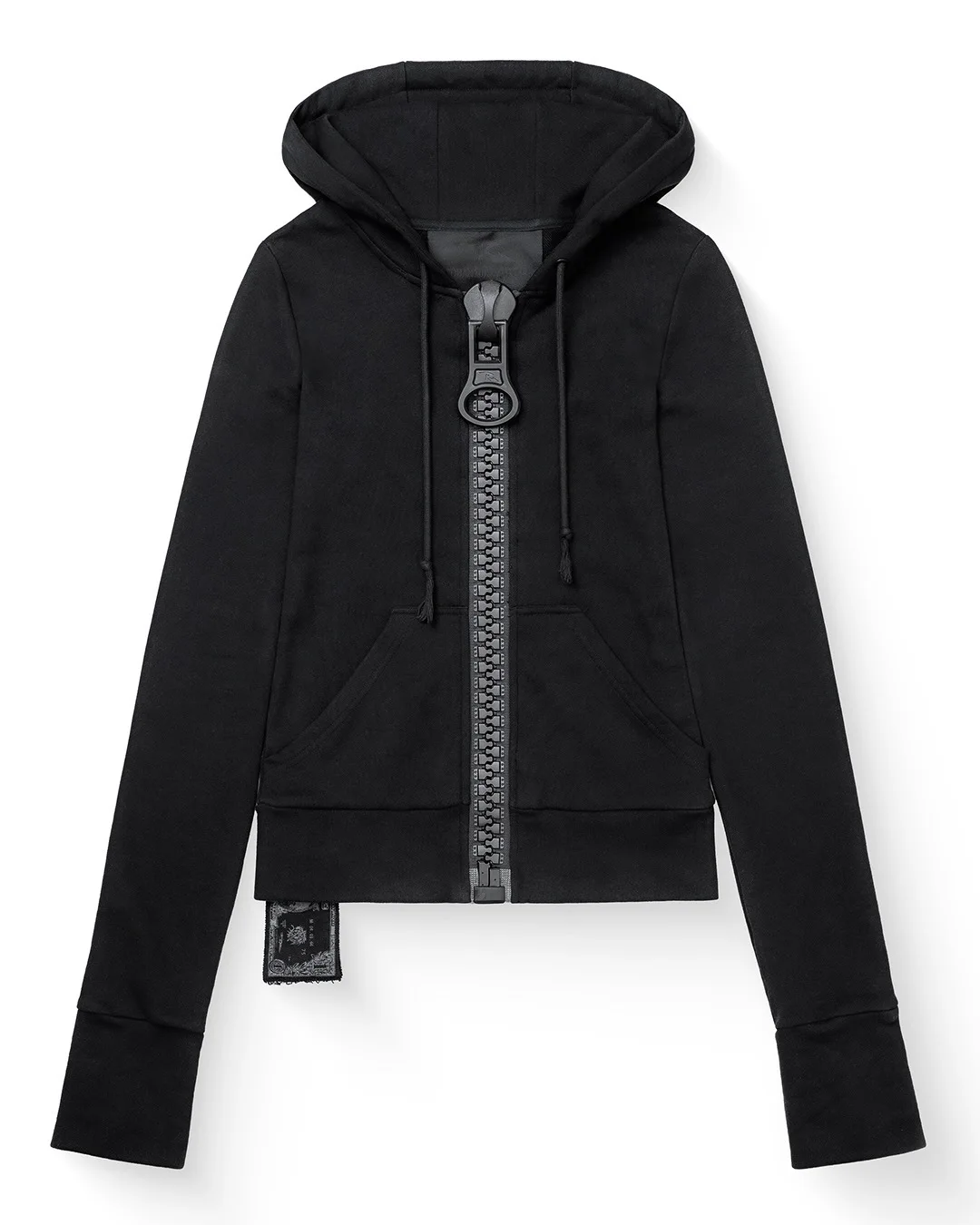 GC Personalized Big Zipper Color Block Hoodie, Women Slim Fit Solid Zip Up Hooded Sweatshirt,Casual Daily Long Sleeve Streetwear