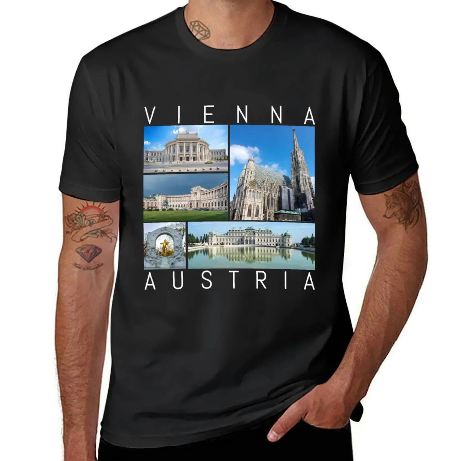 Vienna Austria Souvenir famous sights T-Shirt boys animal print plain fitted t shirts for men