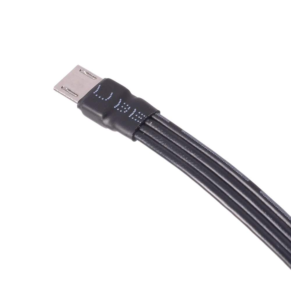 FFC USB 2.0 Type-c Up Down Angle 90 Degree Male To Micro USB Straight Male Flat Cable Flexible Extension FPV Adapter Data Cable