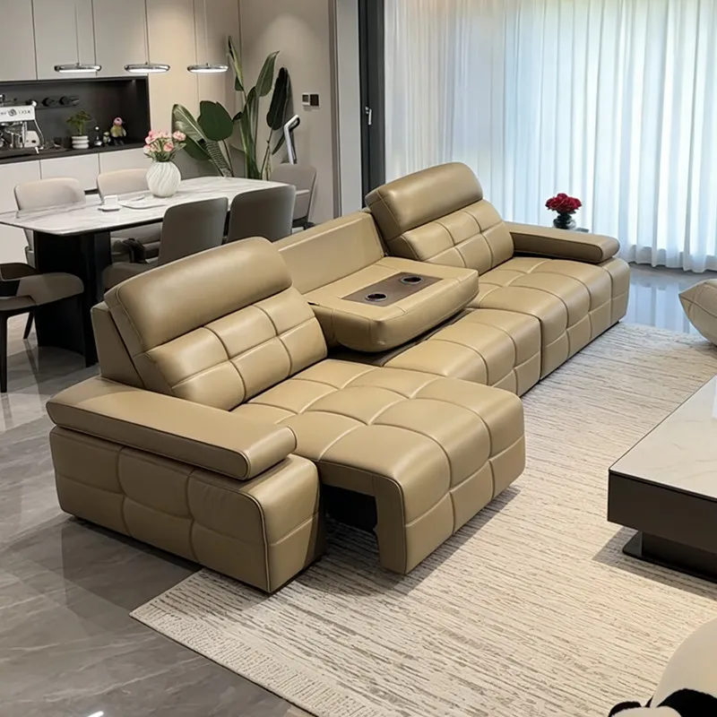 Extendable Electric Recliner Sofa Living Room Set Modern Electric Recliner Sofa Sectional Apartments Canape Lit Luxury Furniture