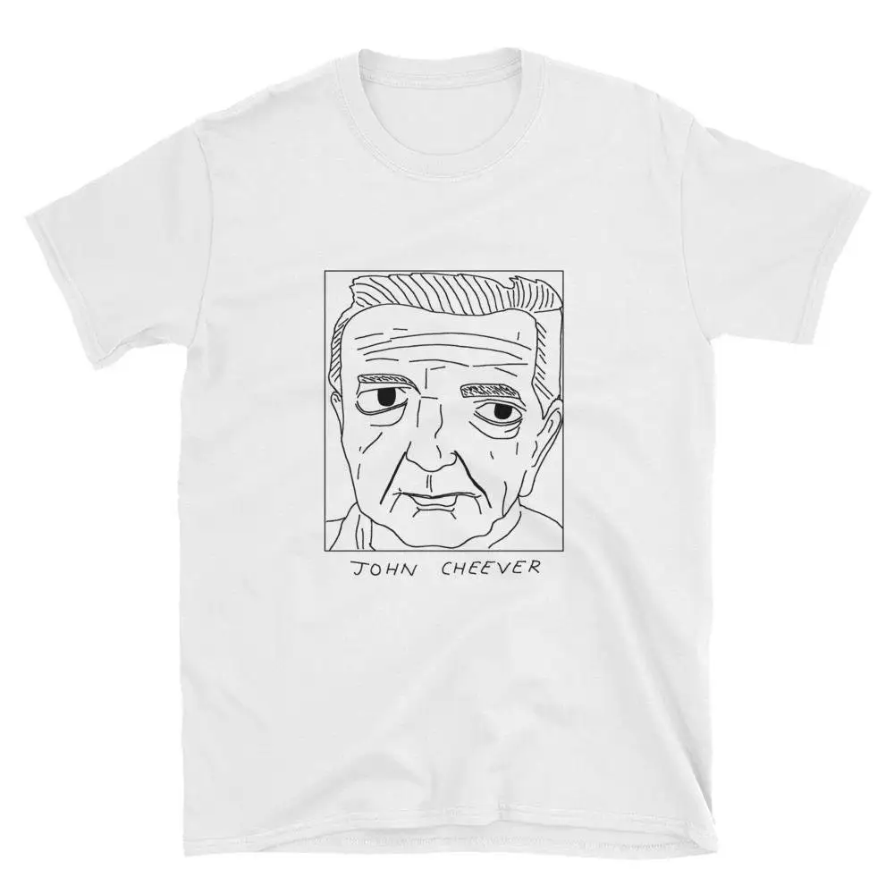 Badly Drawn Authors John Cheever T Shirt FREE Worldwide Delivery