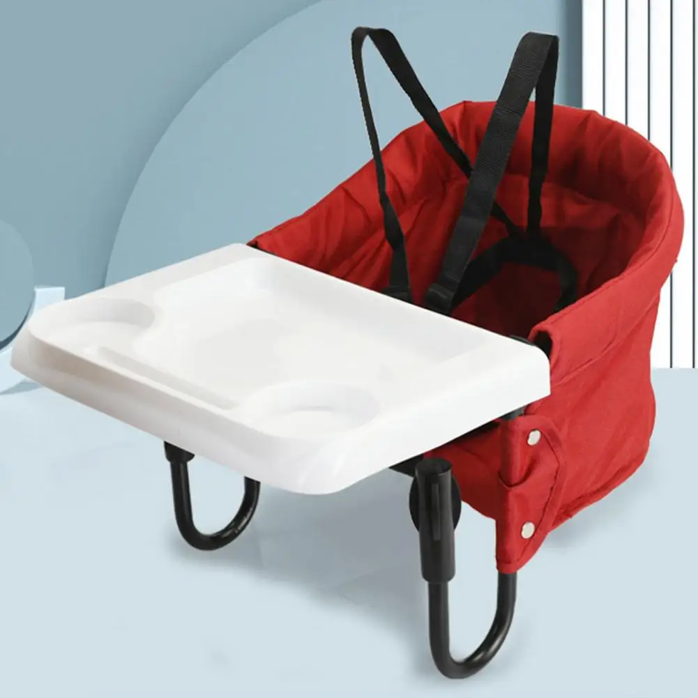 Adjustable Fixing System Pole High Chair Portable Dining Chair Foldable Baby Dining Table Chair with 5-point Safety Belt