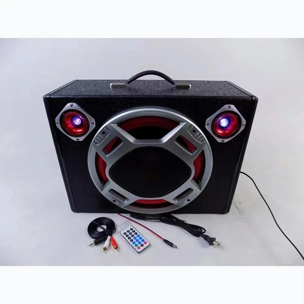 AM-12-Inch Square Car Subwoofer High-end Remote Control Card Bluetooth Lights Car Stereo 12V24V220V Wear Parts view 3
