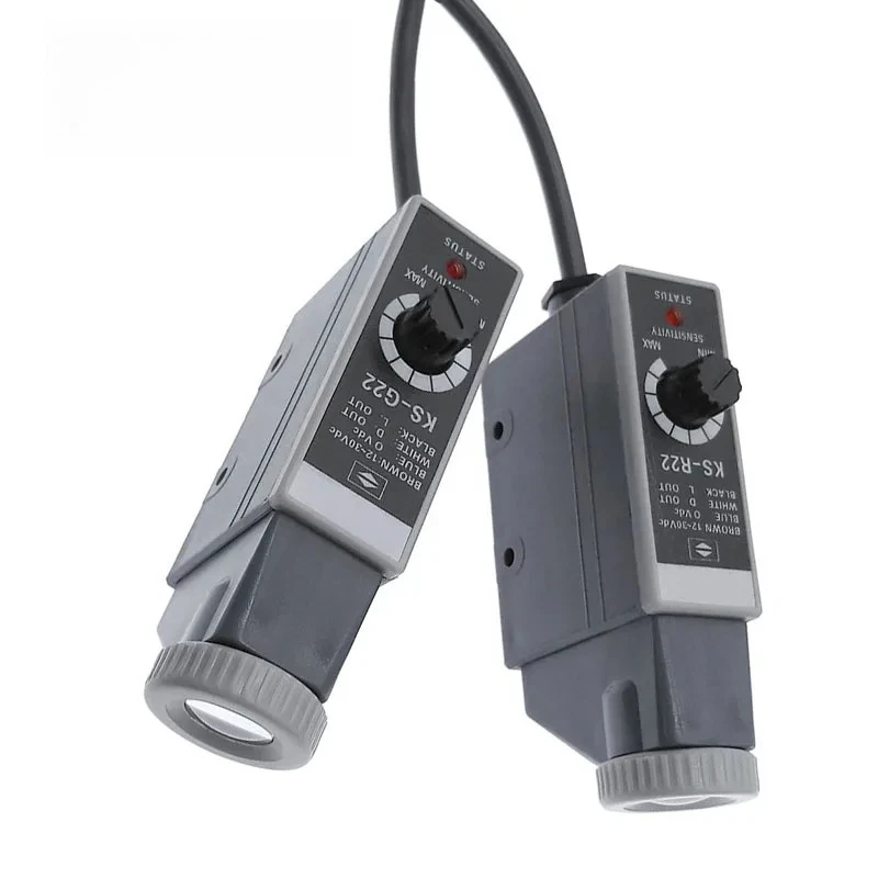 KS Series Color Code Sensor Adjustable Sensitivity Red Green White Light Color Mark Detection Photoelectric Eye