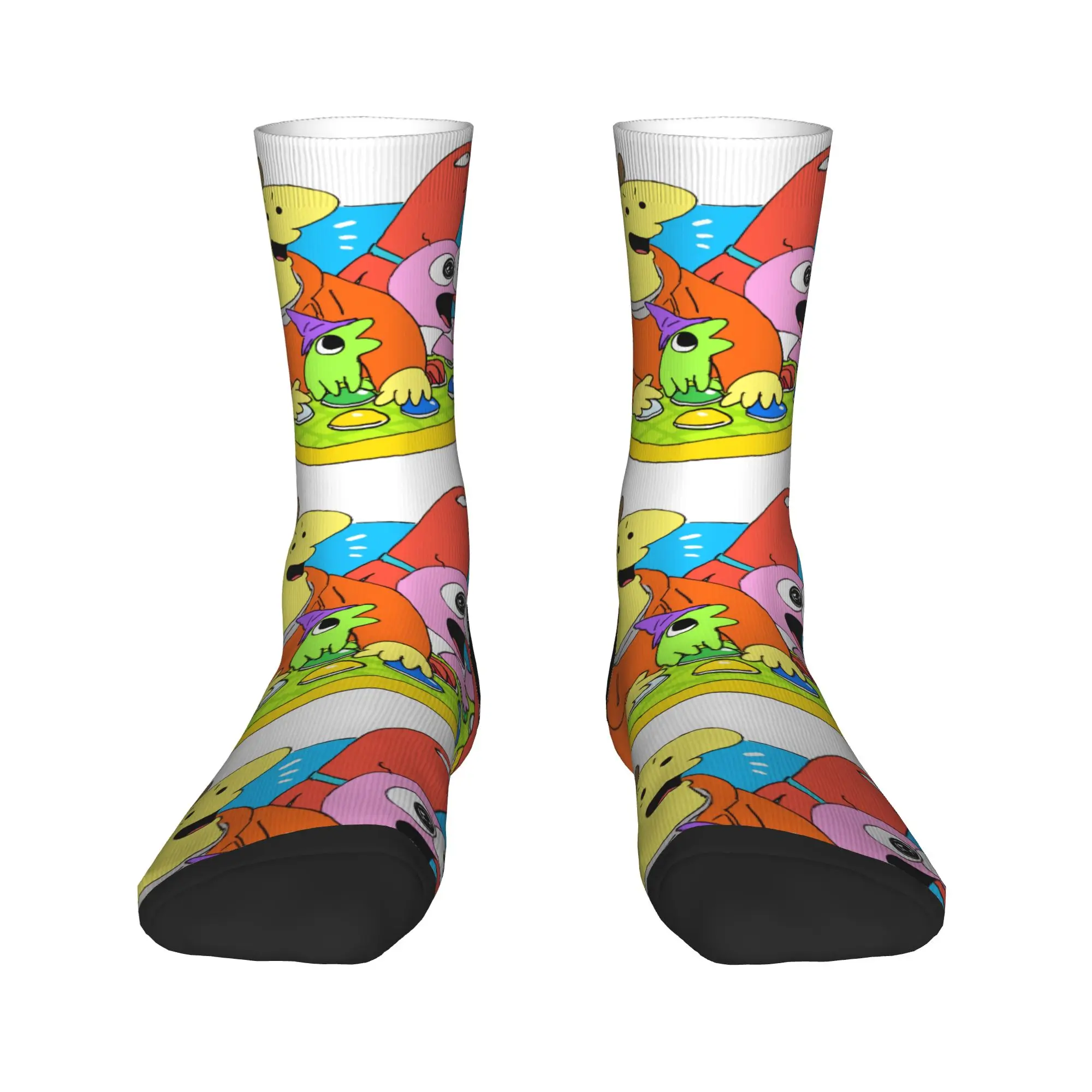 الكرتون S-تبتسم الأصدقاء الجوارب الترفيه جوارب الرجال عالية الجودة الجري الجوارب الربيع المطبوعة المضادة للانزلاق الجوارب #2