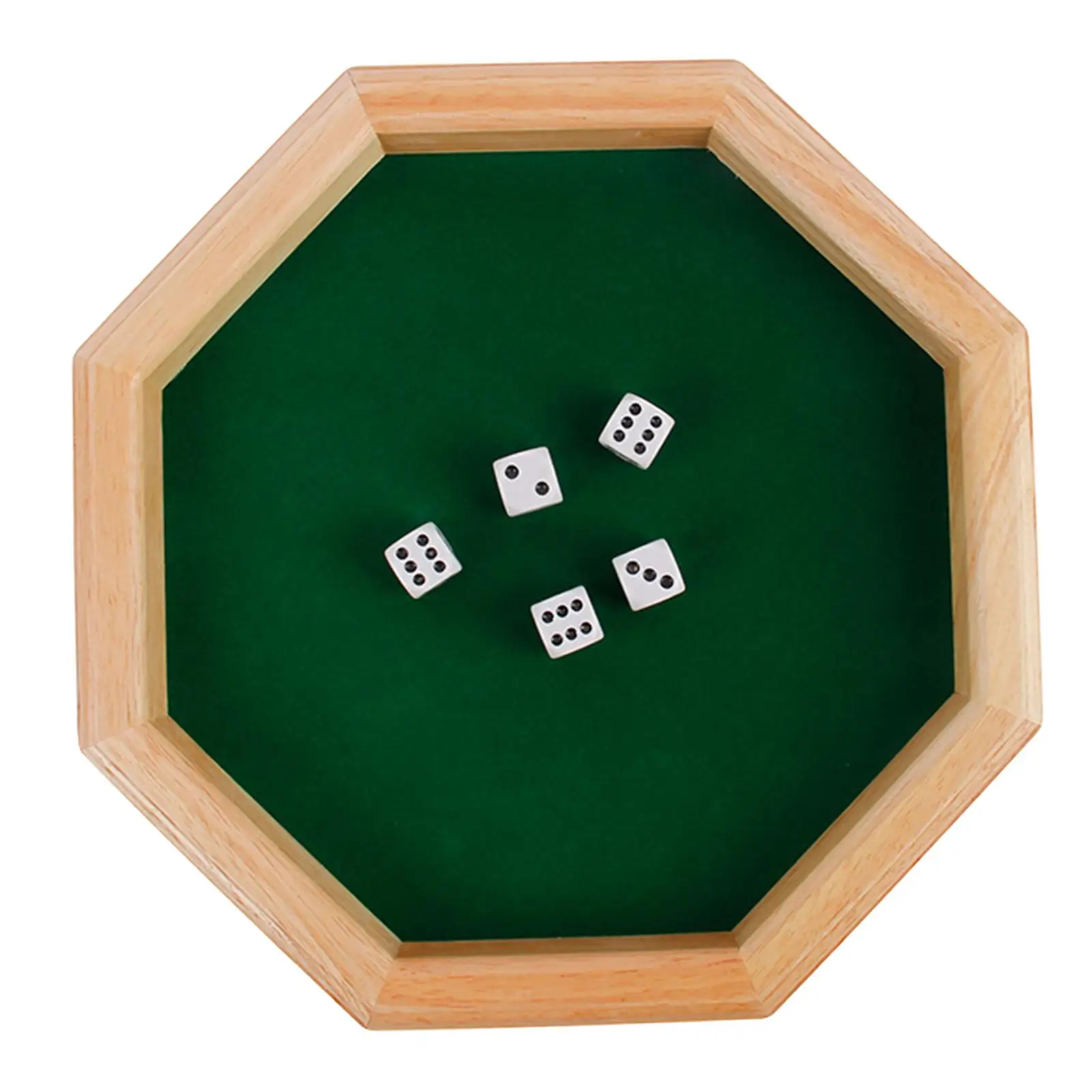 

Octagonal Dice Tray Wooden/PU Dice Storage Box Board Game RPG Dice Box Key Wallet Coin Tray Desktop Storage Box