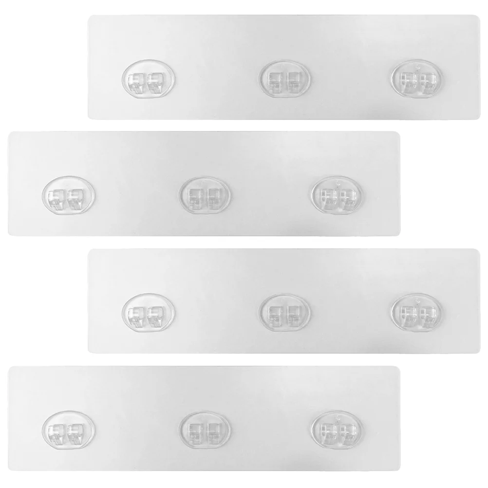 4 Pcs Transparent Adhesive Corner Shower Shelf Organizer for Shelves Replacement Strips Wall Hooks