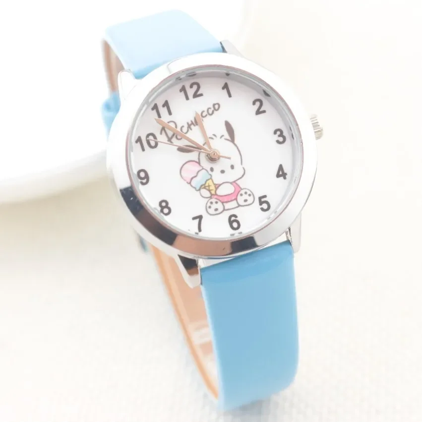 Hot Sale Sanrio Series Cute Watch Cartoon Pacha Dog Leather Watch Quartz for Primary and Secondary School Students