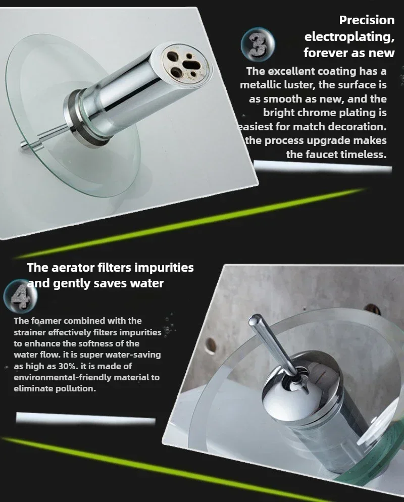 

Excellent Mushroom-shaped Long Neck Glass Bathroom Waterfall Faucet.Transparent Vessel Water Faucet.bathroom Basin Sink Mixer Ta