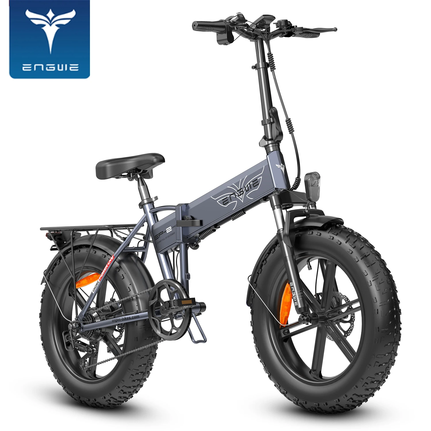 In Stock Engwe EP-2 Pro Electric Bike 250W Folding Fat Tire 13Ah 35km/h Max Speed 100km Max Range 20