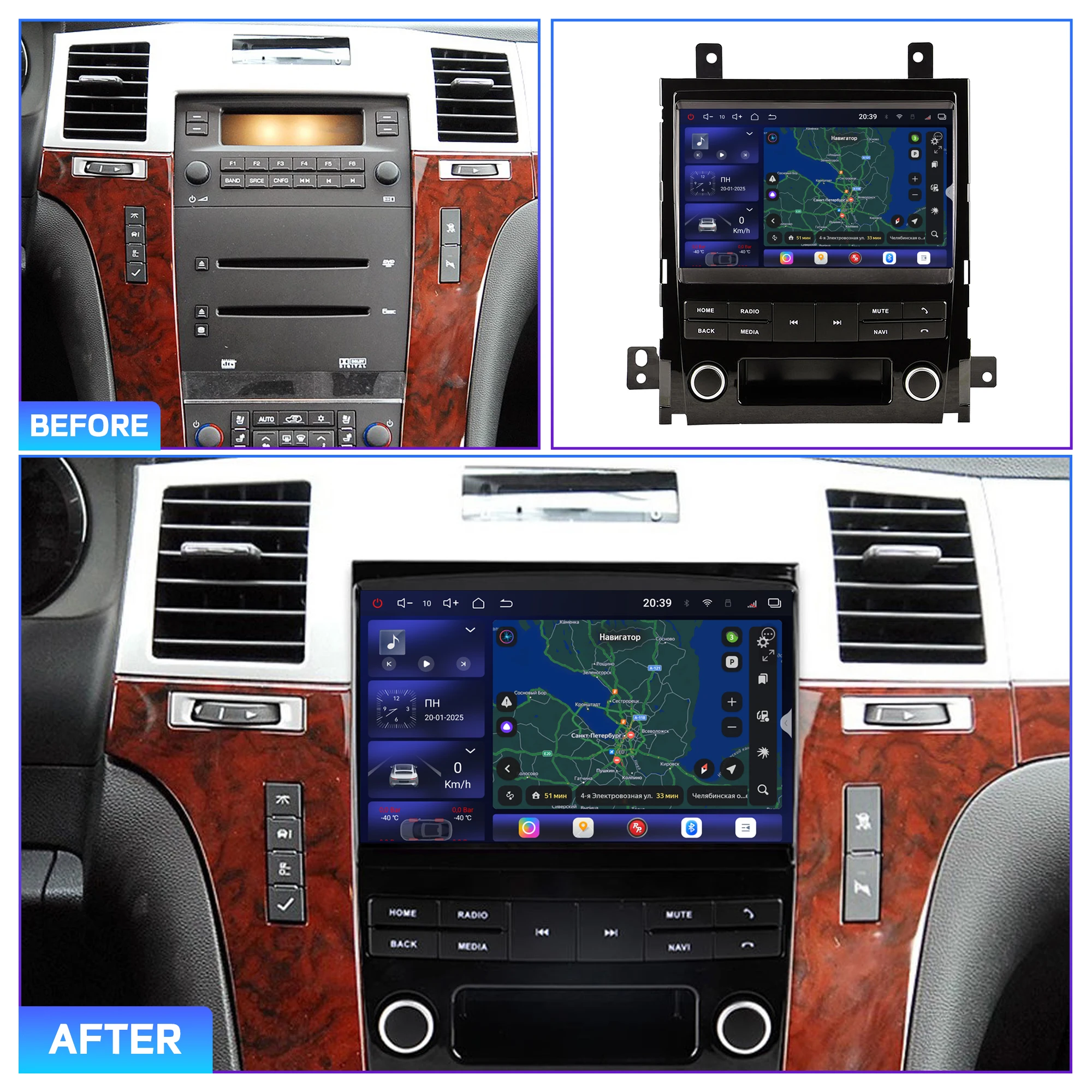 Redpower 850 Pro Max Multimedia Player with Crystal Sound, Car Radio for Cadillac Escalade 3 GMT900 2006 - 2014 SLS 2007 - 2012