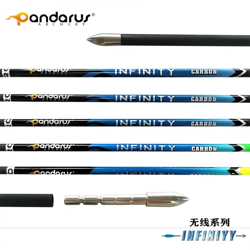 Imagem -02 - Seta Competitiva Pure Carbon Arrow Id4.2 mm Mais 0.003 Pandarus Spine 4001000 Recurvo Arco Composto Caça Tiro com Arco 12 Pcs