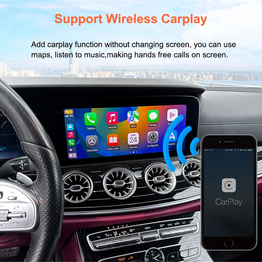 Bonroad Wireless Carplay Android Auto Interface For Mercedes Benz C E S Class W222 W206 W213 W212 NTG 5.5 System Airplay Module – Detail 5