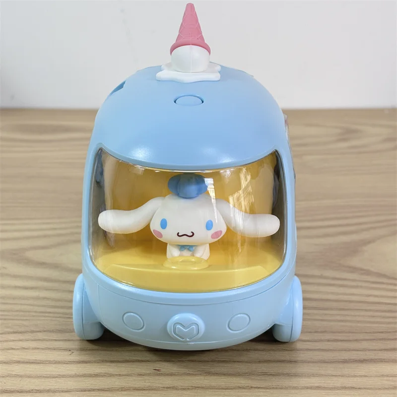 Sanrio Hello Kitty Kuromi Cinnamoroll Anime Bus Pair Spray Humidifier Mini Portable Mute Night Light Desktop Model Present Toy