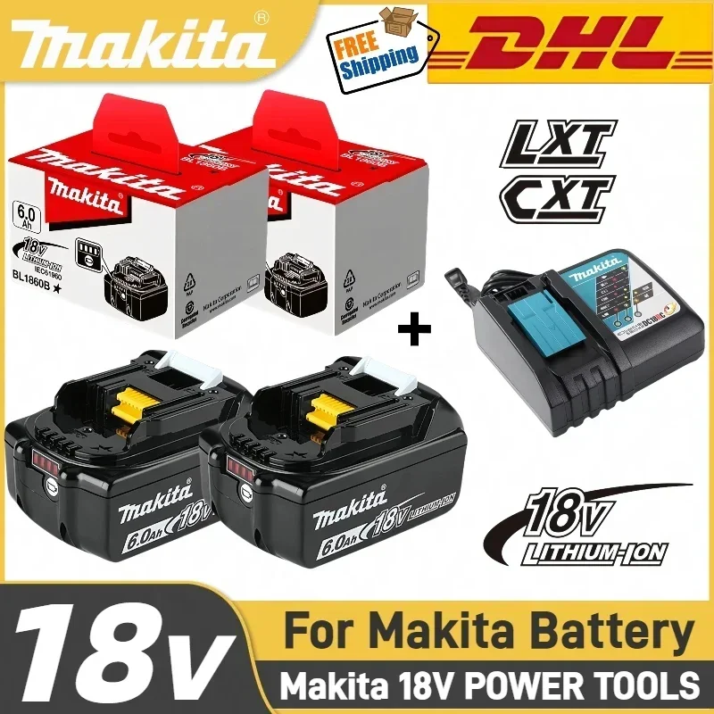 

Long runtime Makita 18V Battery 6.0Ah, with LED Rechargeable Battery, BL1830B BL1860 BL1850B BL1815 Replacement Lithium Battery