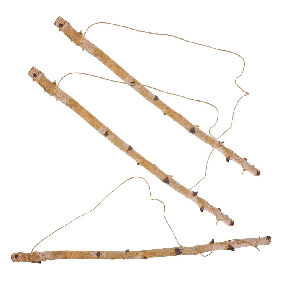 

3Pcs Farmhouse Wood Stick Decorative Wall Hanging Rustic Log Home Decor Living Room Bedroom Dining Room Hanging Organizer