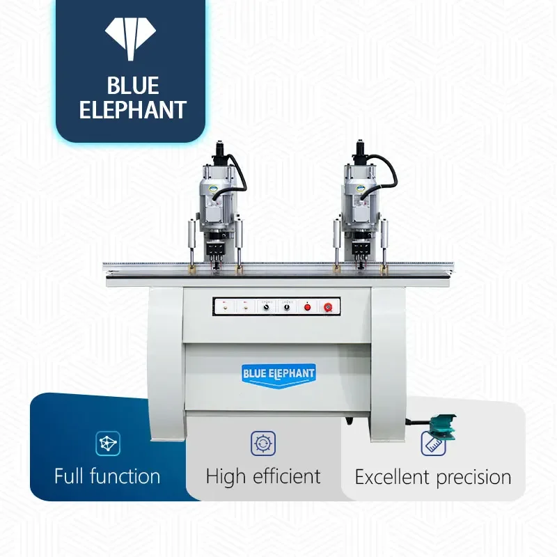 Blue Elephant Small Wood Door Lock Hole Hinge Drilling Machine Double Head Cnc Boring Machine