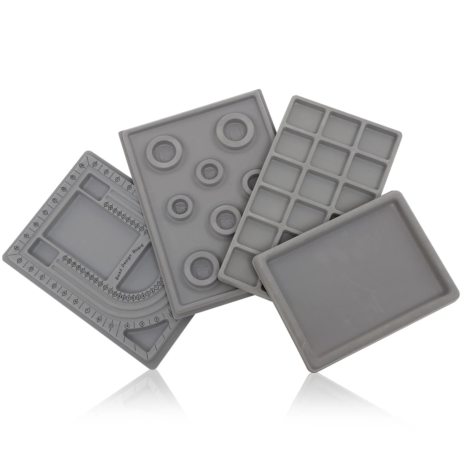 4 Pcs Beaded Design Storage Jewelry Making Board Measuring Boards for Plastic Tray Bracelet