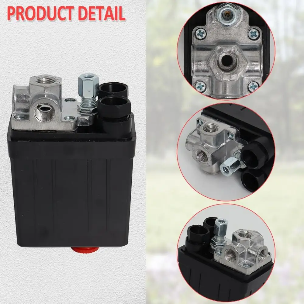 Accessories Adjustable Pressure Air Compressor 220V 4 Ports Control Valve 90-120PSI Pressure Switch Air Compressor Parts view 4