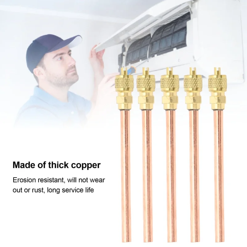 Air Conditioner Access Valve  Copper AC Refrigeration Filling Access Valve With Core And Cap Remover For R410 R32 Pipe
