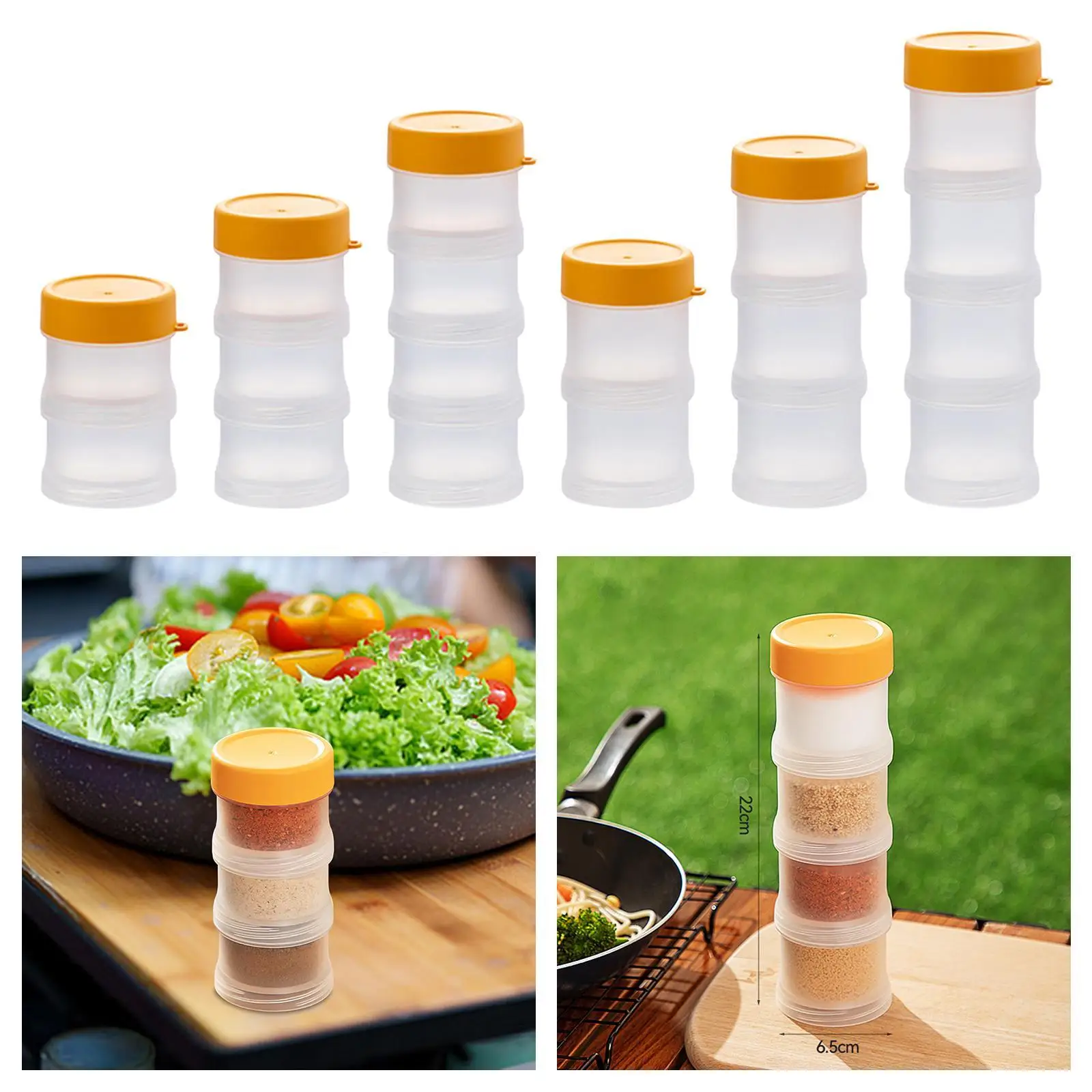 

Travel Spice Container Leakproof Condiment Pot Salt Pepper Container Spice Bottle for Hiking BBQ Picnic Outdoors RV Backpack