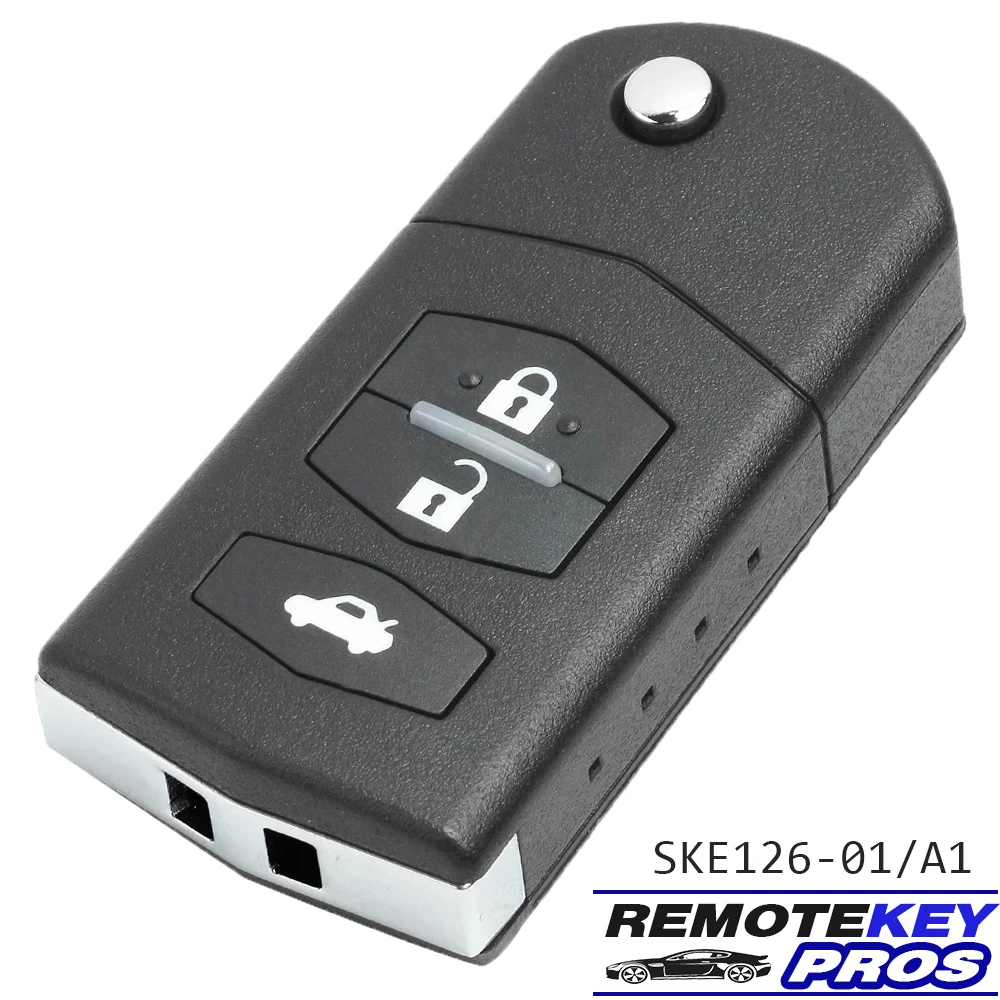 DIYKEY  SKE126-01/SKE126-A1 433MHz 4D63 Chip for Mazda 2 3 5 6 MX5 RX8 CX7 2007 2008 2009 2010 3 Button Flip Remote Key Fob