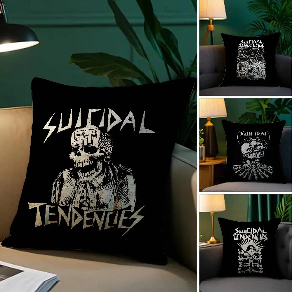 

S-Suicidal-Tendencys Band Pillow Case Plush Fabric Soft Pillowcase Double Sided Print Sofa Cushion Cover Throw
