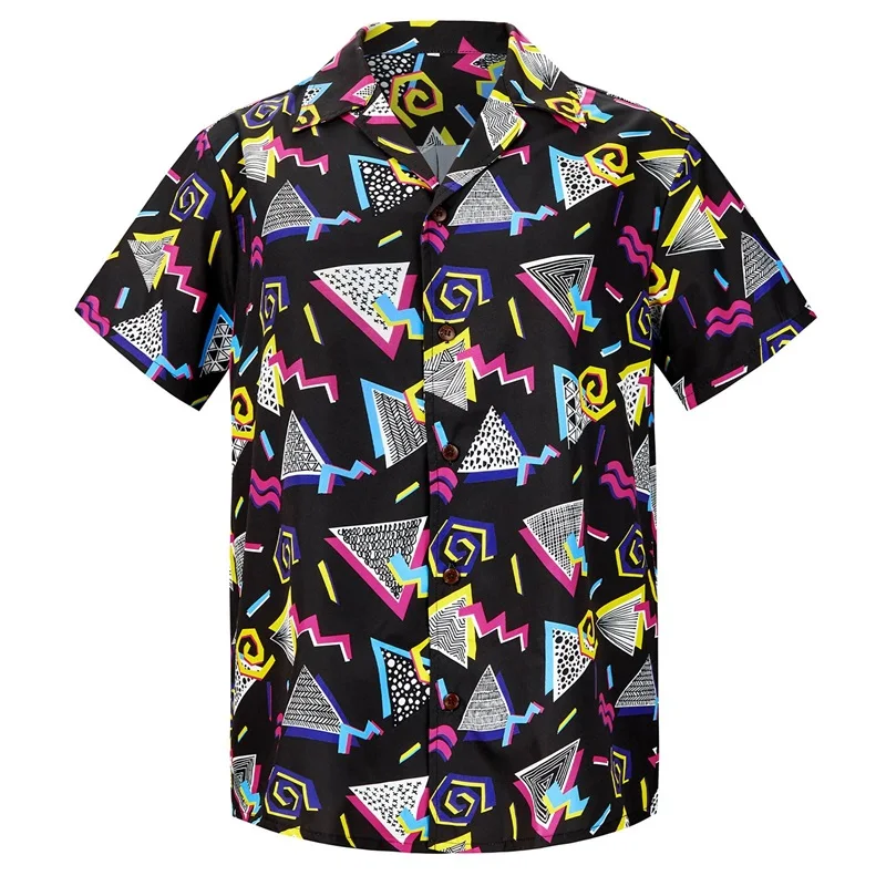 Camisa de playa de manga corta para hombre y mujer, ropa de disfraz de los años 80, estampado completo 3d, camisetas Vintage divertidas, camisa