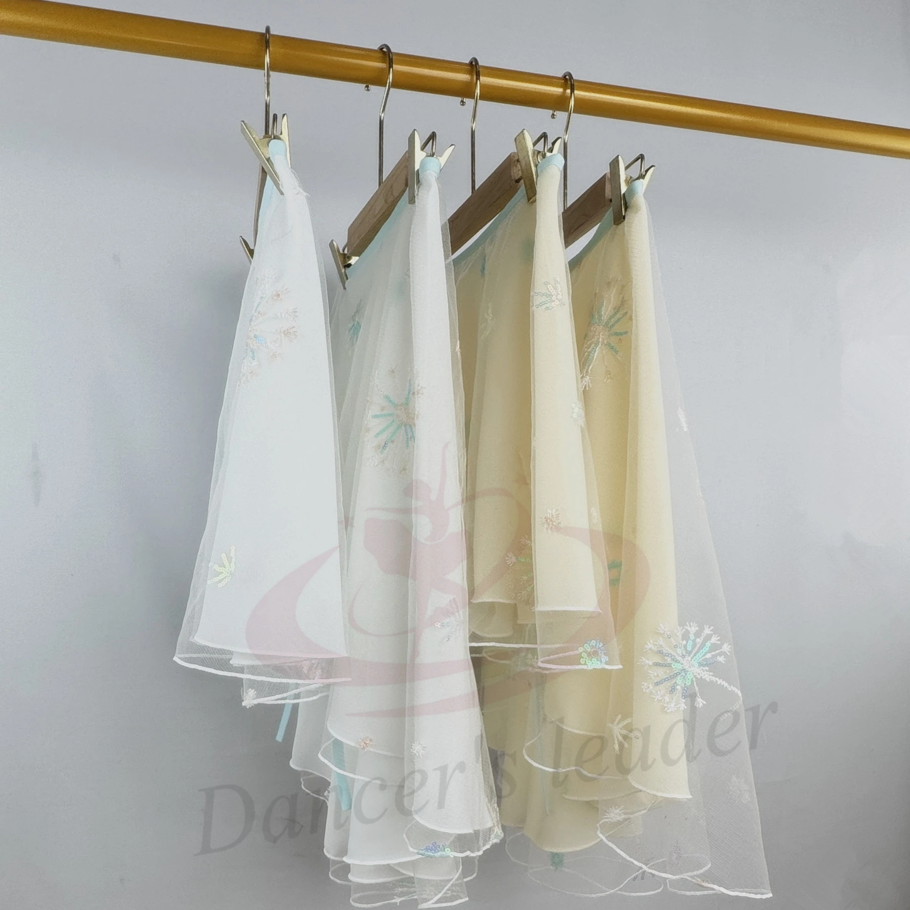 Dames balletrok dubbellaags paardenbloem geborduurd kant dansrok volwassen jumpsuit meisje oefenen ballet minirok