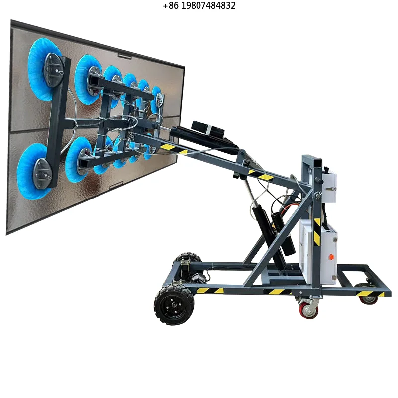 Flexible Operation 500kg 800kg Glass Suction Cup Vacuum Lift Large Glass Installation Suction Cup Truck for Curtain Wall Glass
