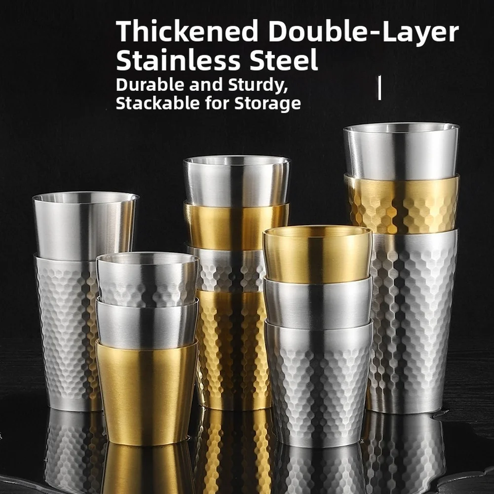 Perfect For Parties Hammered Finish Cup Double Wall Insulated Tumbler Stylish Drinkware Vacuum Sealed Insulation