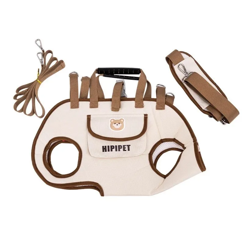 Tragbarer Multifunktions-Rückenträger, Doppel-Schulter-Hunderucksack, Umhängetasche für Haustiertransport, Atmungsaktive Outdoor-Haustiertasche – Detail 12