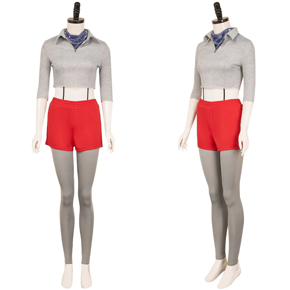 TV Stranger Eleven Cosplay Costume Gray Top Red Mini Skirt Outfit Women Little Girls Soft Halloween Party Carnival Disguise view 3