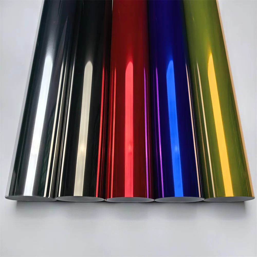 

Flexible Glossy PET Mirror Chrome Vinyl Car Wrap Film Foil Stickers Waterproof Motorcycle Decal