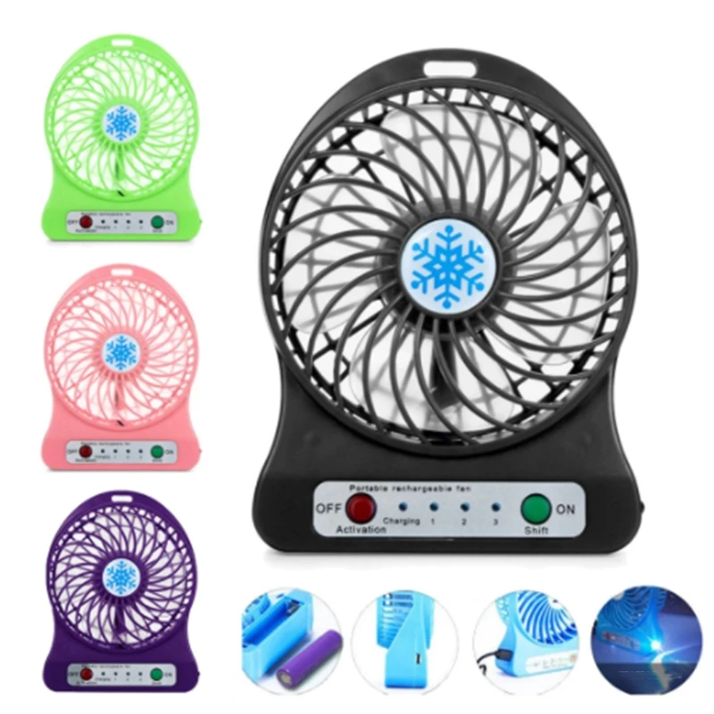 Portable Rechargeable Mini Fan Air Cooler Mini Desk Fan USB Cooling Rechargeable Handheld Fans Green