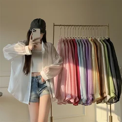 Women White Button Down Shirt Outfit Summer Casual  Semi Sheer Collared Plain Lightweight Shirt Spring Summer Chic Tops Outfit