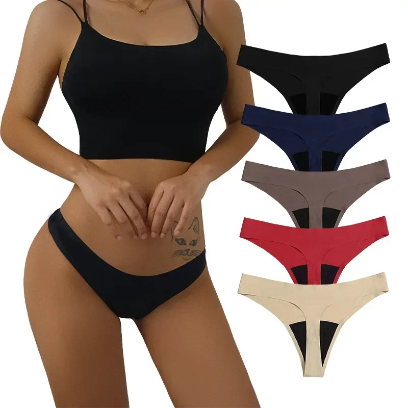 Women's Panties Non-marking Low-waist Physiological Pants Four-layer Menstrual Pants Solid Color Thongs Sexy Panties Underwear