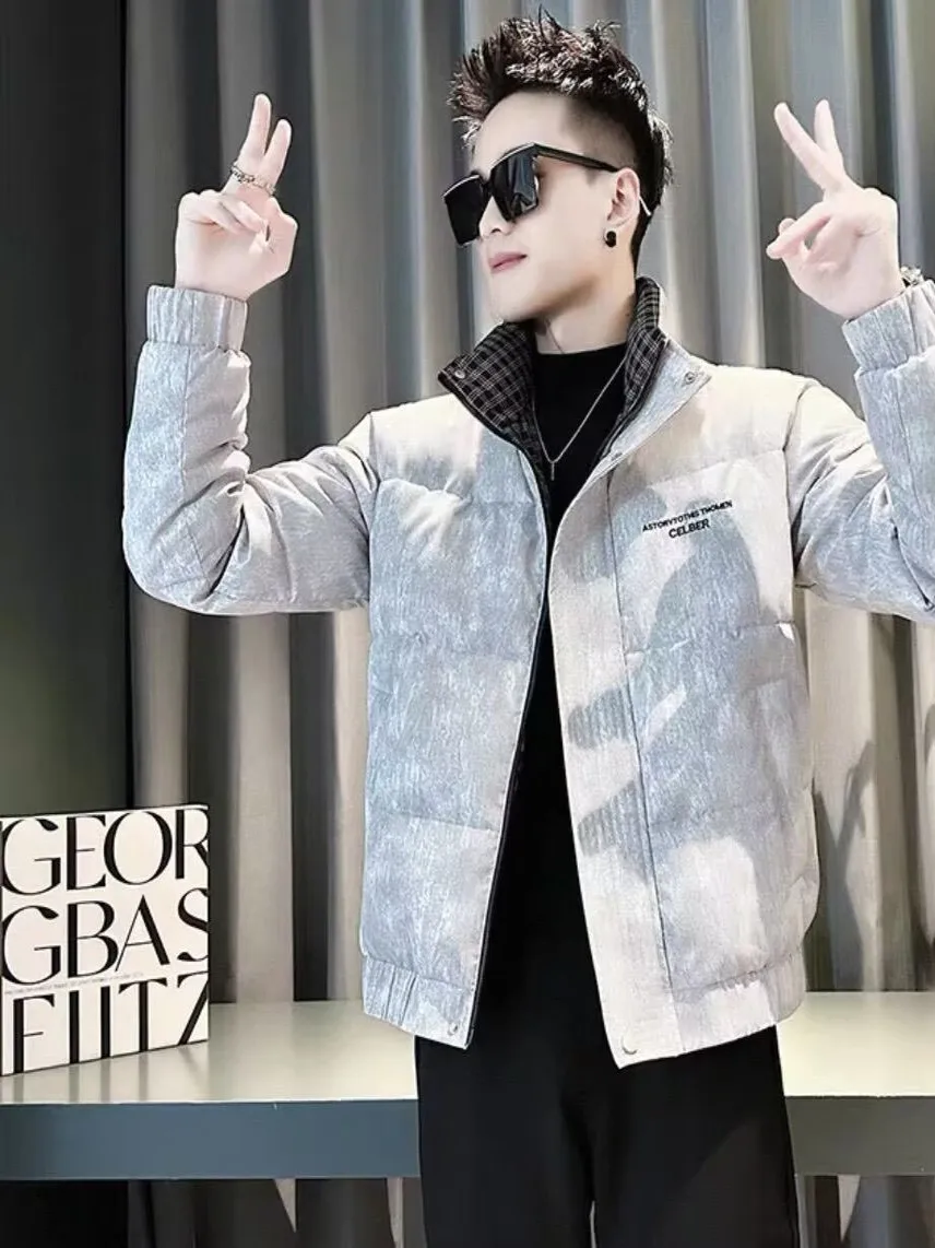 

Высококачественная мужская хлопковая куртка с воротником-стойкой, зимняя одежда, повседневная одежда, новинка 2025 года, модное хлопковое пальто для отдыха