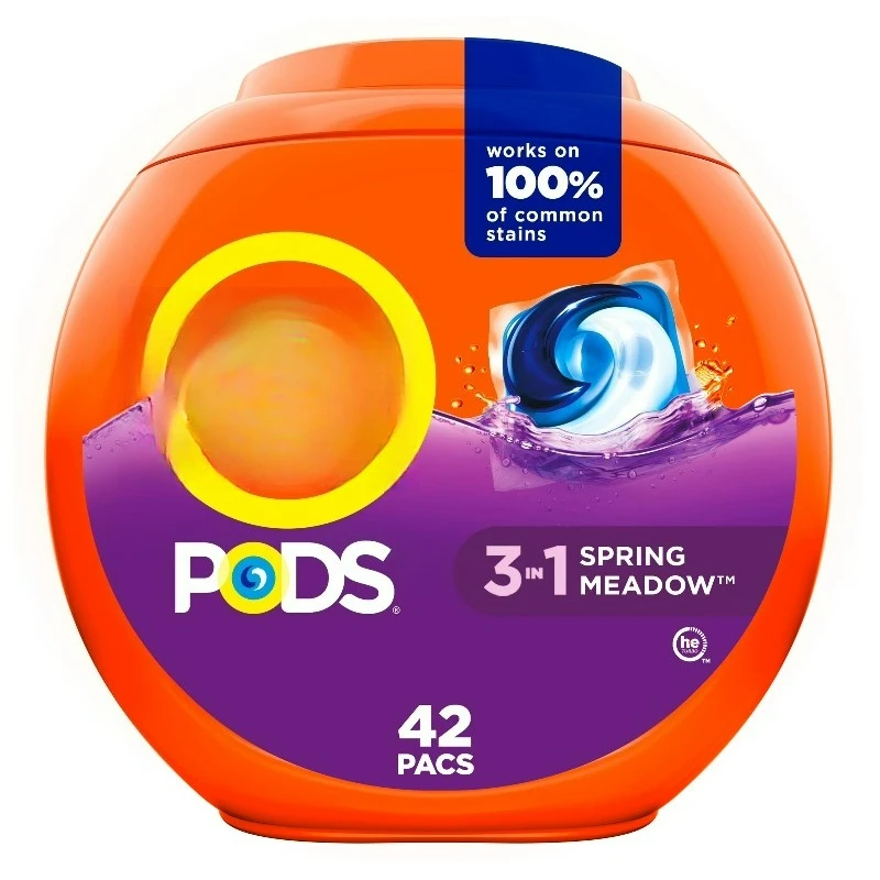 Detergente para Ropa en Cápsulas PODS, Aroma a Prado Primaveral, 42 Unidades