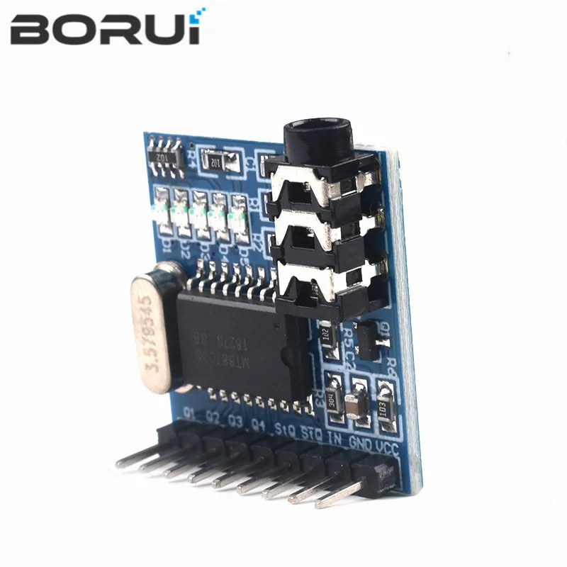 1Pcs MT8870 Dtmf Voice Decodeermodule Telefoon Module Speech Decoding Voice Board Module Led Indicatoren Met Pins