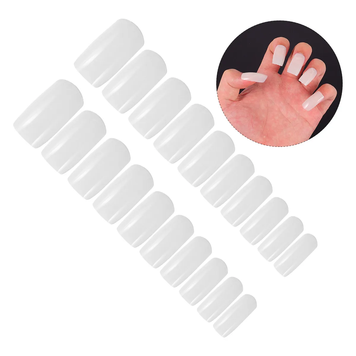 

600Pcs Clear False Nails Premium Plastic Nail Tips for Natural Appearance Comfortable Application Festival Party Manicure