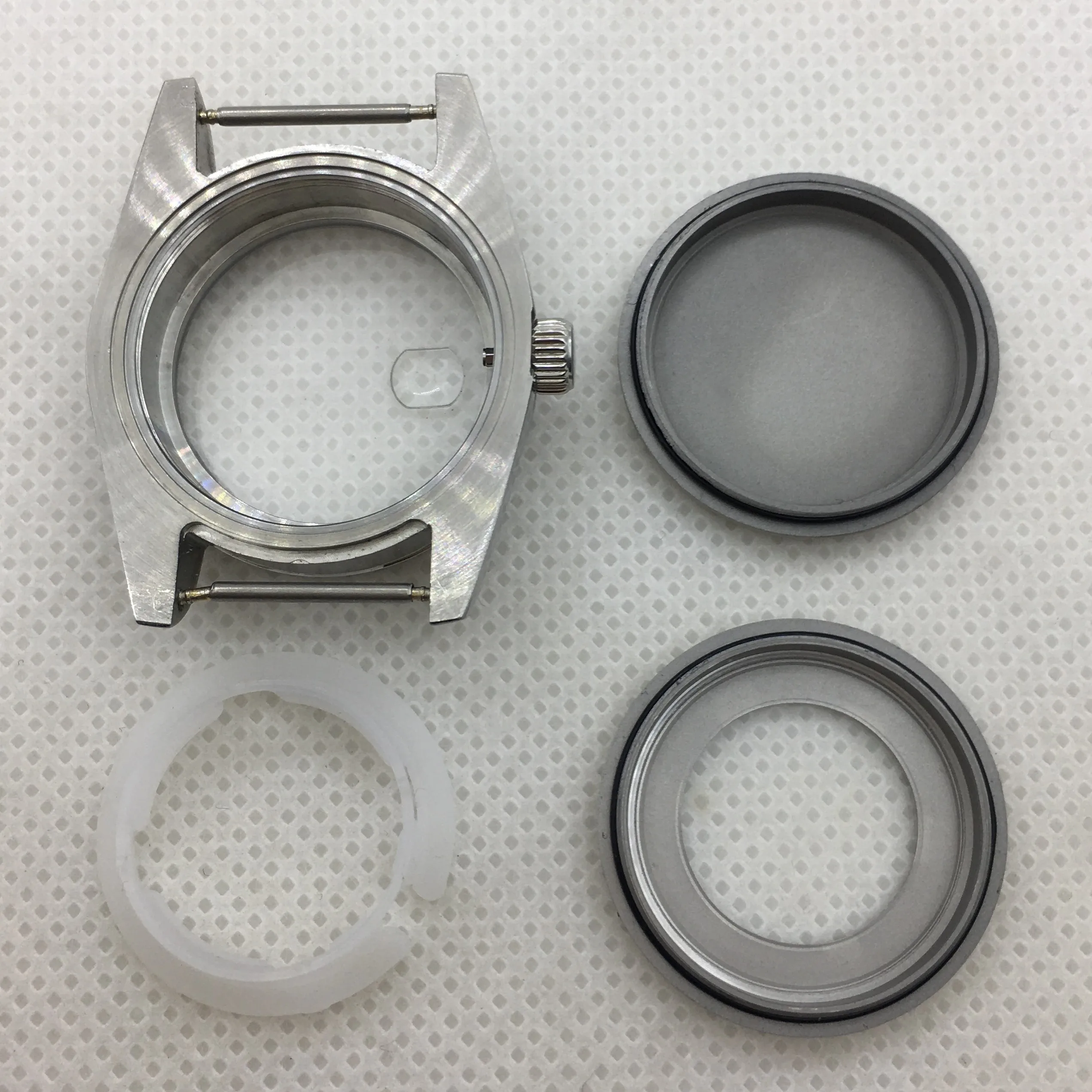 Casing Baja Tahan Karat 31MM Bingkai Berlian Kaca Safir Emas dan Perak Mawar Emas Cocok untuk Olahraga Wanita NH05 dan NH06