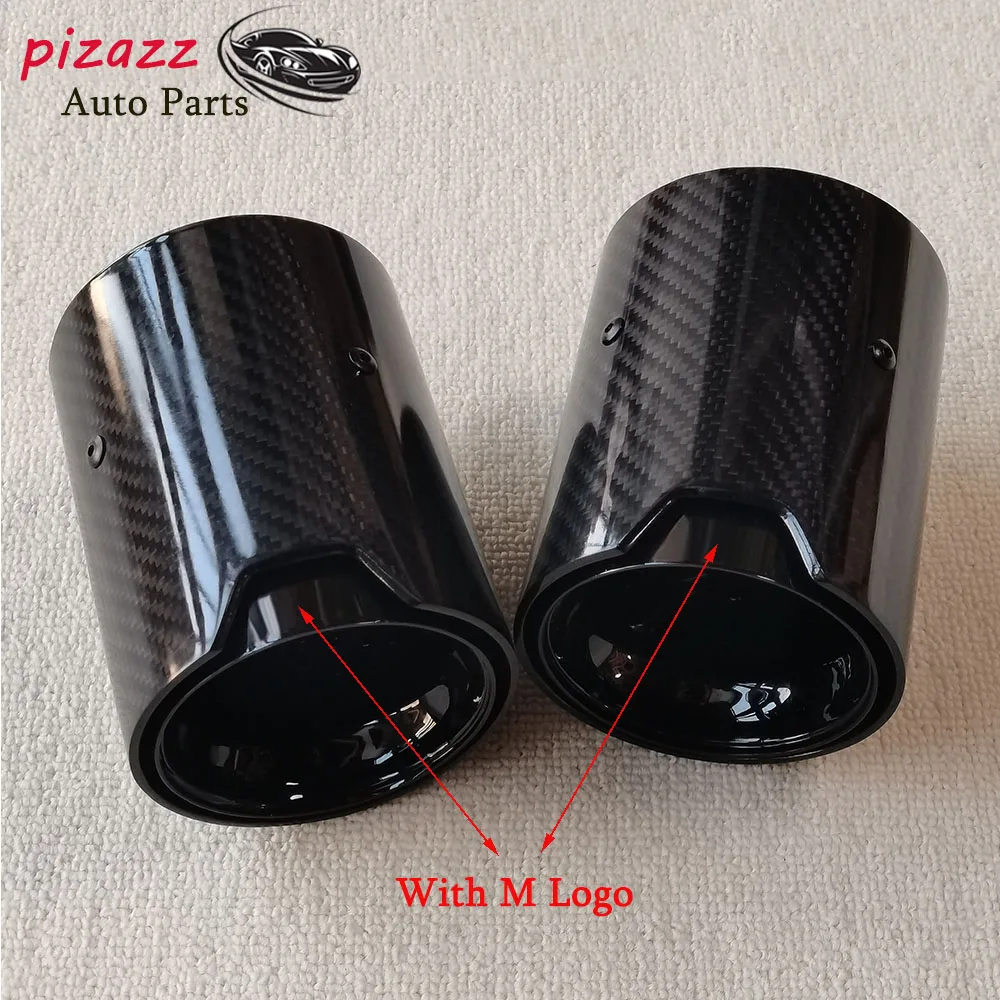 1 Pcs M Logo Carbon Muffler Pipe For BMW F87 M2 F80 M3 F82 F83 M4 M Performance M135i M235i M345i M240i M340i Black Exhaust Tip