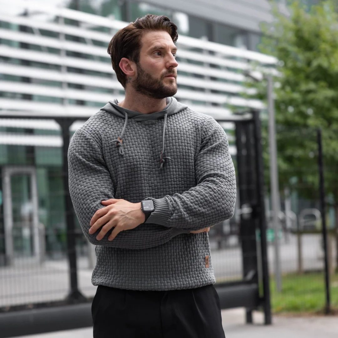 Slavinson Men's Sweatshirt New Spring Hoodies Warm Sweatshirt Long Sleeve Knitted Hoodies Comfortable Solid Pullover US Size