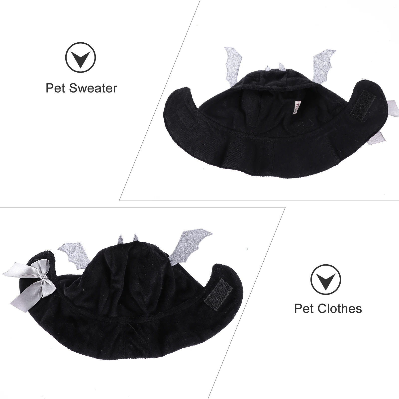 

Black Cape Pet Clothes Bat Design Stylish Cool Smooth Material Halloween Costume Christmas Supplies Dog Cloak Funky Dog Hoody