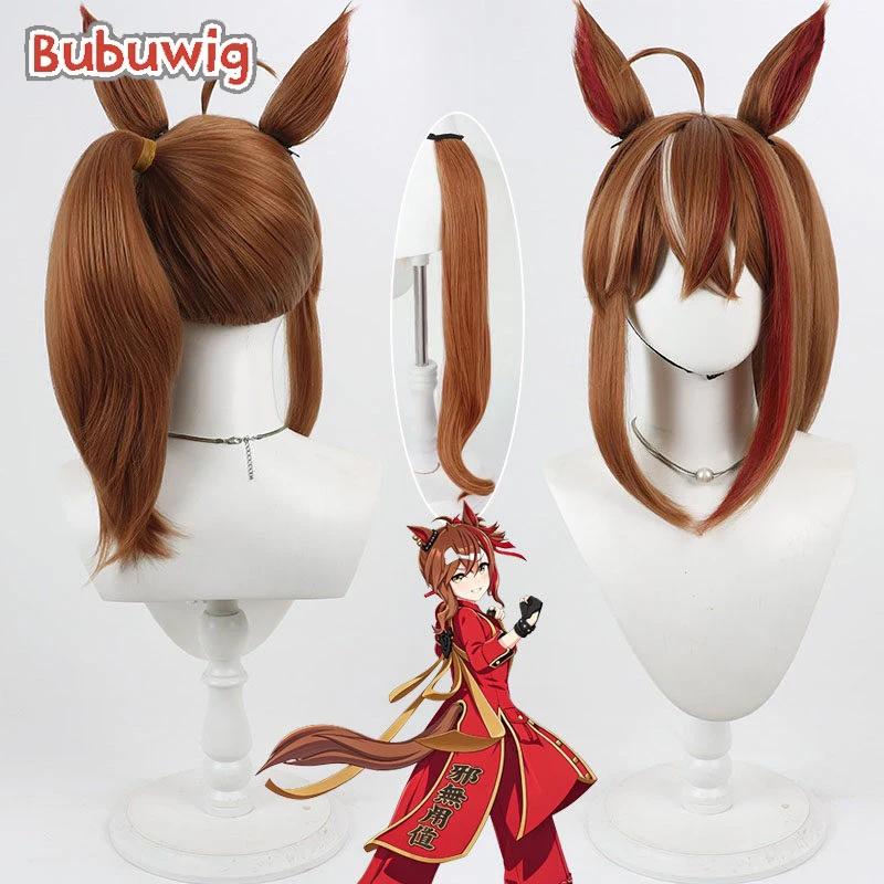 Bubuwig Synthetic Hair Jungle Pocket Cosplay Wigs Uma musume: Pretty Derby Jungle Pocket 50cm Brown Mixed Wig Heat Resistant