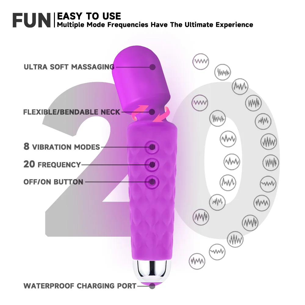 USB charge wand toys for girls vibrator for women dildo pussy vagina mastubator sex toys 18 avMassage stick adult toys supplies