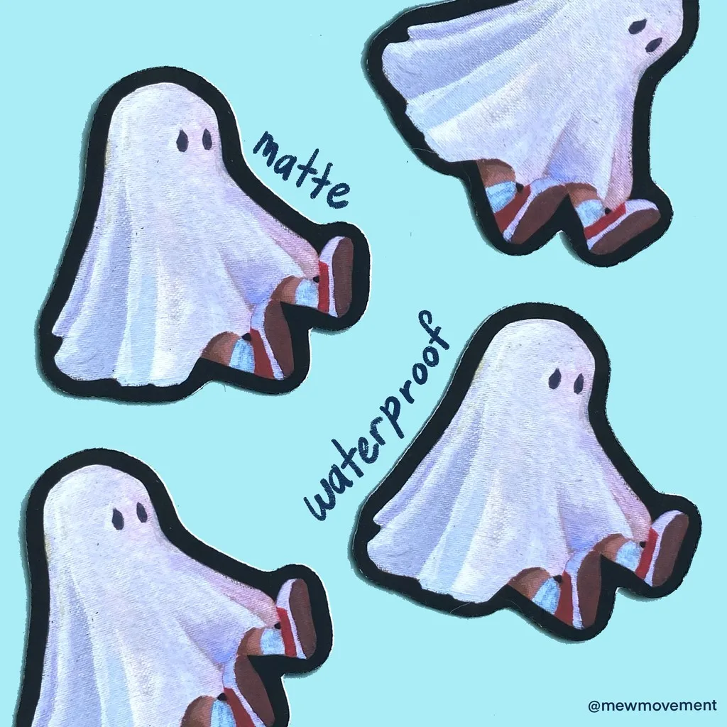 

Sad ghost sticker, lonely ghost sticker, waterproof sticker, matte sticker, cute ghost sticker, vinyl sticker, halloween