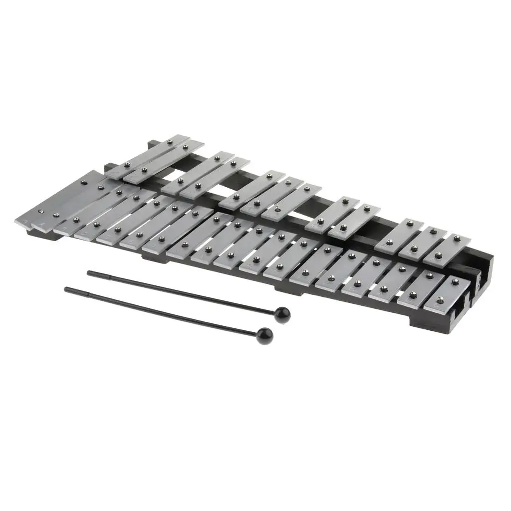 Percussion Glockenspiel Xylophone Bell Kit 30 Notes, with Bell Mallets, Sticks, Carrying Bag